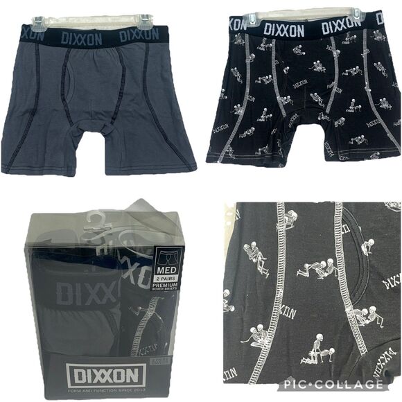NIB Dixxon Flannel Company  Men’s Medium Premium Boxer Briefs Skeleton‎ 2 Pairs - Picture 1 of 9